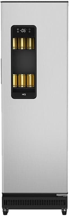 Cervejeira vertical HQ Beer Plus 264 litros inox com porta de vidro triplo panorâmico e iluminação interna em LED