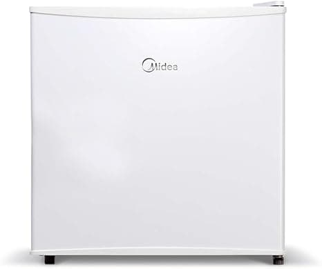 Frigobar compacto Midea 45 litros branco MRC06B1 fechado com porta reversível e design clean